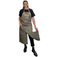 Picture of Pottery Apron Split Leg - Olive "Caution"