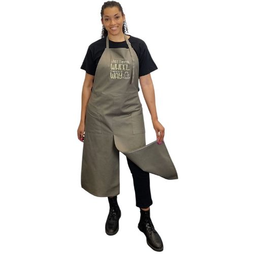 Picture of Pottery Apron Split Leg - Olive "Wheel"