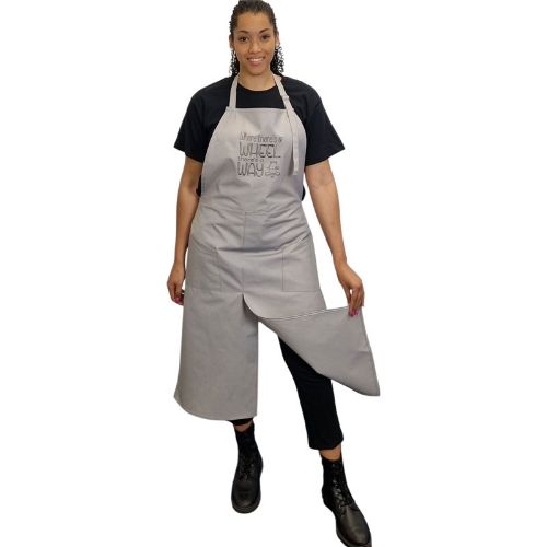 Picture of Pottery Apron Split Leg - Grey "Wheel"