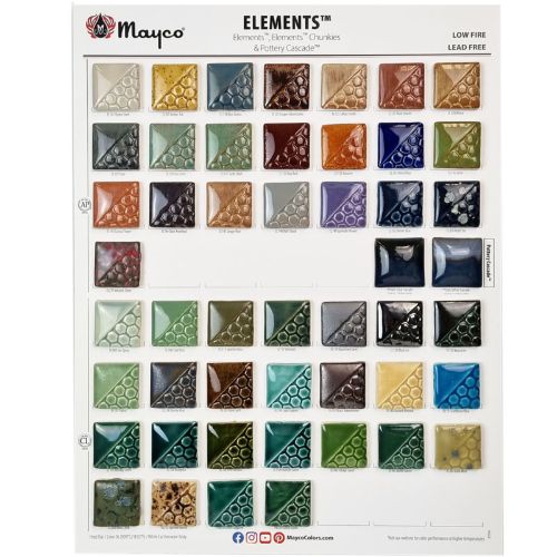 Picture of Mayco Elements, Elements Chunkies, Pottery Cascades Chip Board