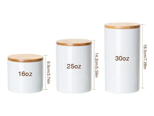Picture of Sublimation Ceramic Cannister and Lid - Set of 3